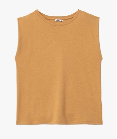 tee-shirt femme sans manches avec large col rond orangeI692001_4