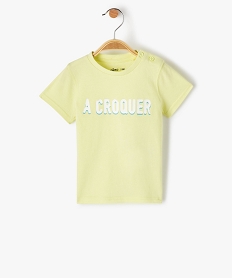 tee-shirt bebe garcon a manches courtes et message humoristique jaune tee-shirts manches courtesI721001_1