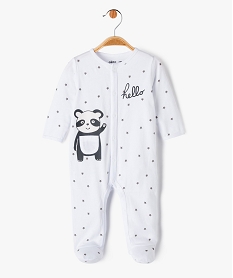 GEMO Pyjama bébé en jersey pressionné devant motifs panda et étoiles Blanc