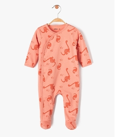 GEMO Pyjama dors bien bébé garçon en jersey ouverture devant motif dinosaures Orange