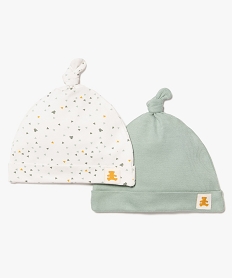 GEMO Bonnet bébé de naissance avec petit nœud (lot de 2) - LuluCastagnette Blanc