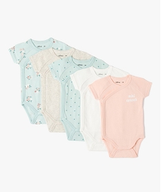 GEMO Body bébé à manches courtes et fermeture croisée (lot de 5) Vert