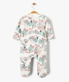 pyjama bebe a pont-dos en jersey molletonne motif tropical beigeI762701_3