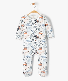 GEMO Pyjama bébé en jersey à pont-dos pressionné et motif voitures Beige