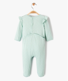 pyjama bebe fille fermeture pont dos avec volants sur les epaules vert pyjamas et dors bienI763401_4