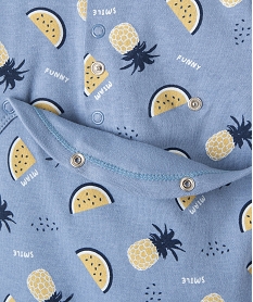 pyjama bebe a motifs fruits exotiques fermeture pont dos bleu pyjamas et dors bienI764101_2