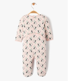 pyjama bebe avec motifs toucans fermeture pont dos roseI765001_3