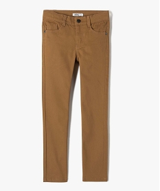 pantalon garcon coupe skinny en toile extensible brunI776001_2