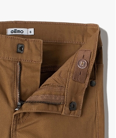 pantalon garcon coupe skinny en toile extensible brunI776001_3