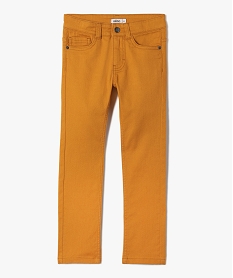 pantalon garcon uni coupe slim extensible jauneI776201_1