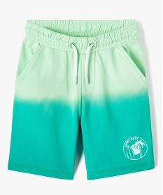 GEMO Bermuda garçon en maille imprimé tie and dye Vert