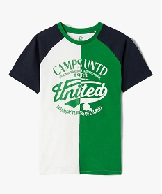 tee-shirt garcon multicolore avec inscription poitrine - camps united beigeI801701_2