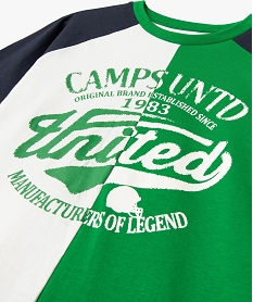 tee-shirt garcon multicolore avec inscription poitrine - camps united beigeI801701_3