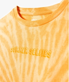 tee-shirt garcon a manches courtes effet tie and dye orangeI804001_2