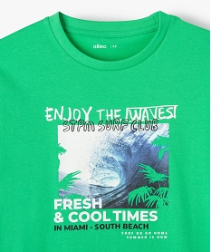 tee-shirt avec motif surf sur le buste garcon vert tee-shirtsI804401_2