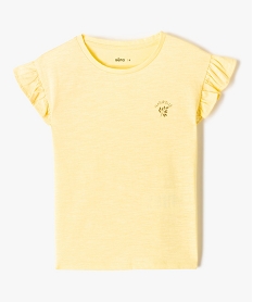 tee-shirt fille a manches courtes avec volants jaune tee-shirtsI827001_1