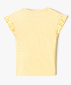 tee-shirt fille a manches courtes avec volants jaune tee-shirtsI827001_3