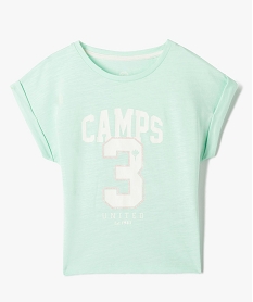 tee-shirt fille a manches courtes avec revers cousus - camps united vert tee-shirtsI827901_1