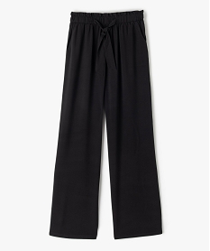 GEMO Pantalon fille ample avec taille élastique et ceinture à nouer Noir