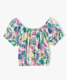 GEMO Chemise fille à manches courtes avec motifs tropicaux Imprimé