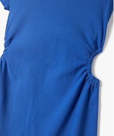 robe fille a manches courtes avec ouvertures sur les cotes bleuI856501_3