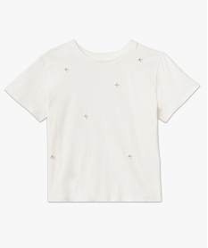 tee-shirt oversize avec perles brodees femme beigeI941201_4