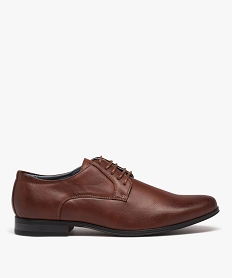 GEMO Derbies unis à lacets ronds cirés homme marron chine