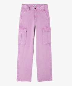 GEMO Pantalon cargo en toile de coton fille Violet