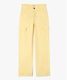 GEMO Pantalon cargo en toile de coton fille Jaune