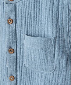 chemise bebe garcon a manches courtes en double gaze bleuI964101_2