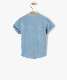 chemise bebe garcon a manches courtes en double gaze bleu chemisesI964101_3