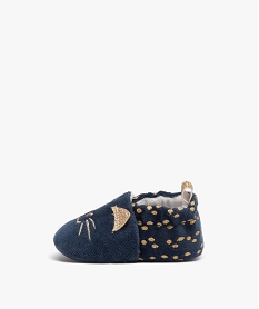 chaussons de naissance bebe fille en forme de chat et a petits pois bleu chaussures de naissanceI969701_3
