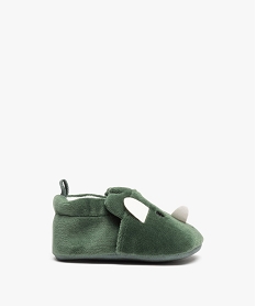 chaussons de naissance en velours avec details rhinoceros vert chaussures de naissanceI970701_2