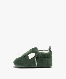 chaussons de naissance en velours avec details rhinoceros vert chaussures de naissanceI970701_3