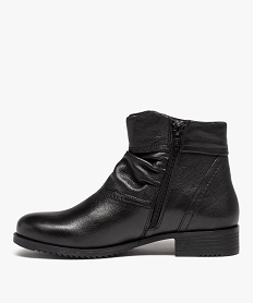 boots femme confort dessus en cuir uni et plisse noir standardJ024401_3