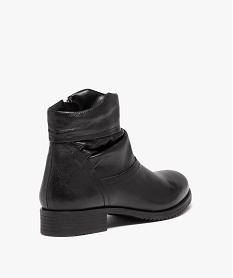 boots femme confort dessus en cuir uni et plisse noir standardJ024401_4