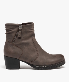 boots fourrees a talon et semelle plateforme femme marron standardJ030101_1