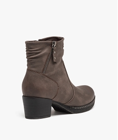 boots fourrees a talon et semelle plateforme femme marron standard bottines bottesJ030101_4