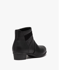 boots femme confort unies a petit talon noir standard bottines bottesJ032301_4