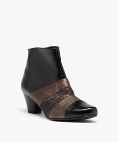 boots femme confort a talon et bout pointu avec details metallises noir standardJ033201_2