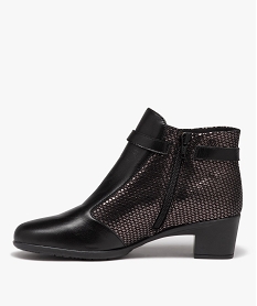 boots femme confort a talon dessus en cuir uni brillant noir standard bottines bottesJ034601_3