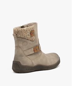 boots femme fourrees confort avec col en maille et dessus uni - softrelax gris standard bottines bottesJ035901_4