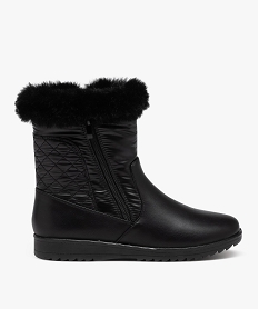 boots femme confort a col fourre avec effet matelasse noir standard bottines bottesJ036301_1