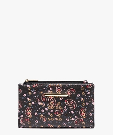 GEMO Porte-monnaie à motifs fleuris femme noir standard