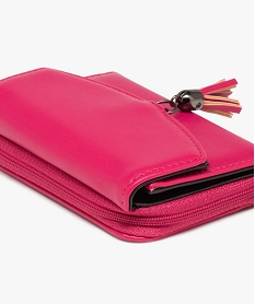 portefeuille compact avec pampille femme rose standard porte-monnaie et portefeuillesJ081501_2