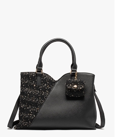 GEMO Sac à main bimatière avec accessoire femme noir standard