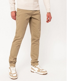 pantalon slim 5 poches en toile extensible homme beigeJ097501_1
