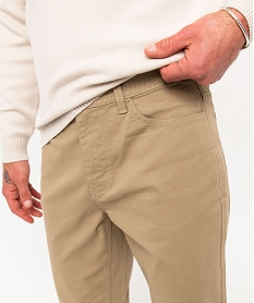pantalon slim 5 poches en toile extensible homme beigeJ097501_2