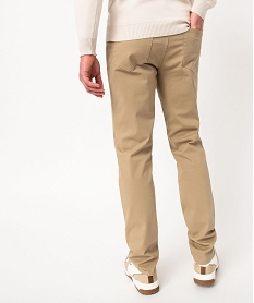 pantalon slim 5 poches en toile extensible homme beigeJ097501_3