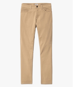 pantalon slim 5 poches en toile extensible homme beigeJ097501_4
